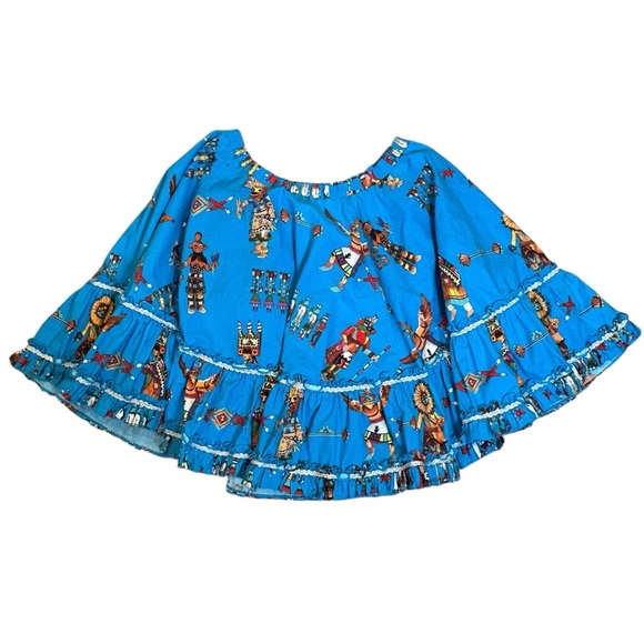 Vintage The Great American Square Dance Company Blue SW Aztec Circle Skirt - Picture 13 of 15